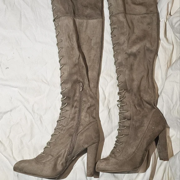 Wild Diva Tall Taupe Boot - Picture 13 of 13